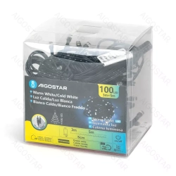 Niskonapięciowe lampki choinkowe 100led Ciepłe z Zimnym 5m+3